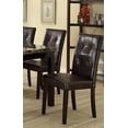 thumbnail image 1 of Espresso Brown Finish Faux Leather 6pc Dining Chairs Tufted Back Upholstered Cushion Seat Chair Dining Room, 1 of 8