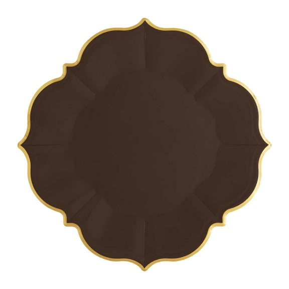 Espresso Brown Lunch Plates | Unique Porcelain Inspired Paper Plates