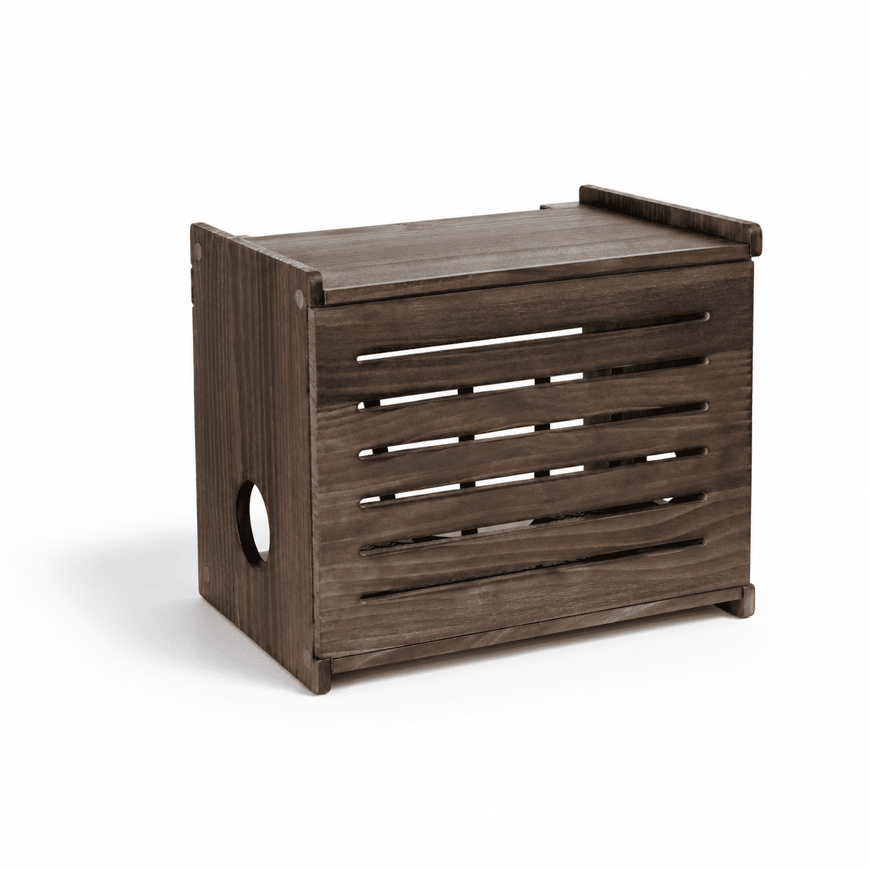 Breads Router Espresso Brown Pine Wood Wifi Router Storage Box With Cable Management ...