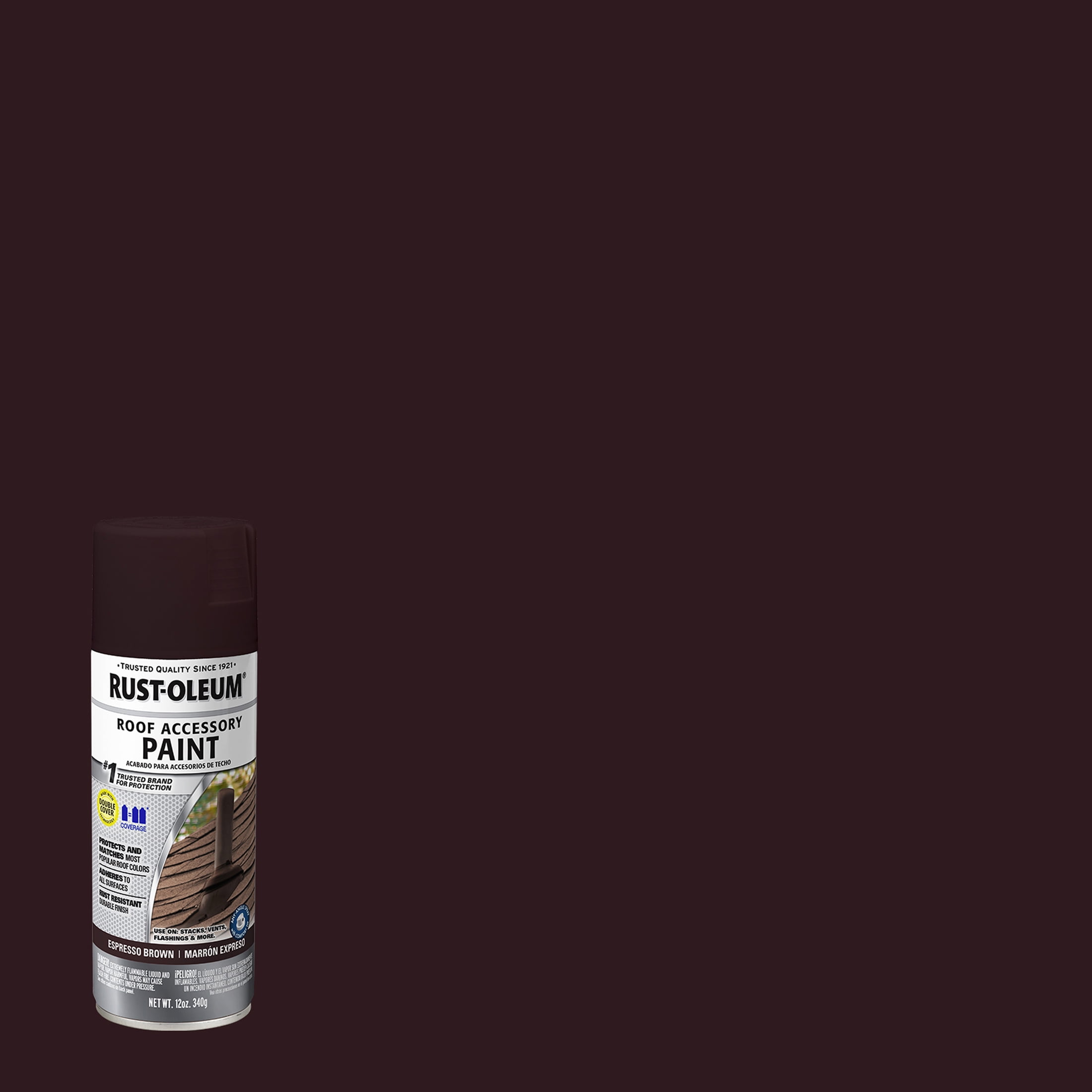 6 Pack, Espresso Shake, Rust-Oleum Roof Accessory Coating Flat Spray Paint- 302125, 12 oz.