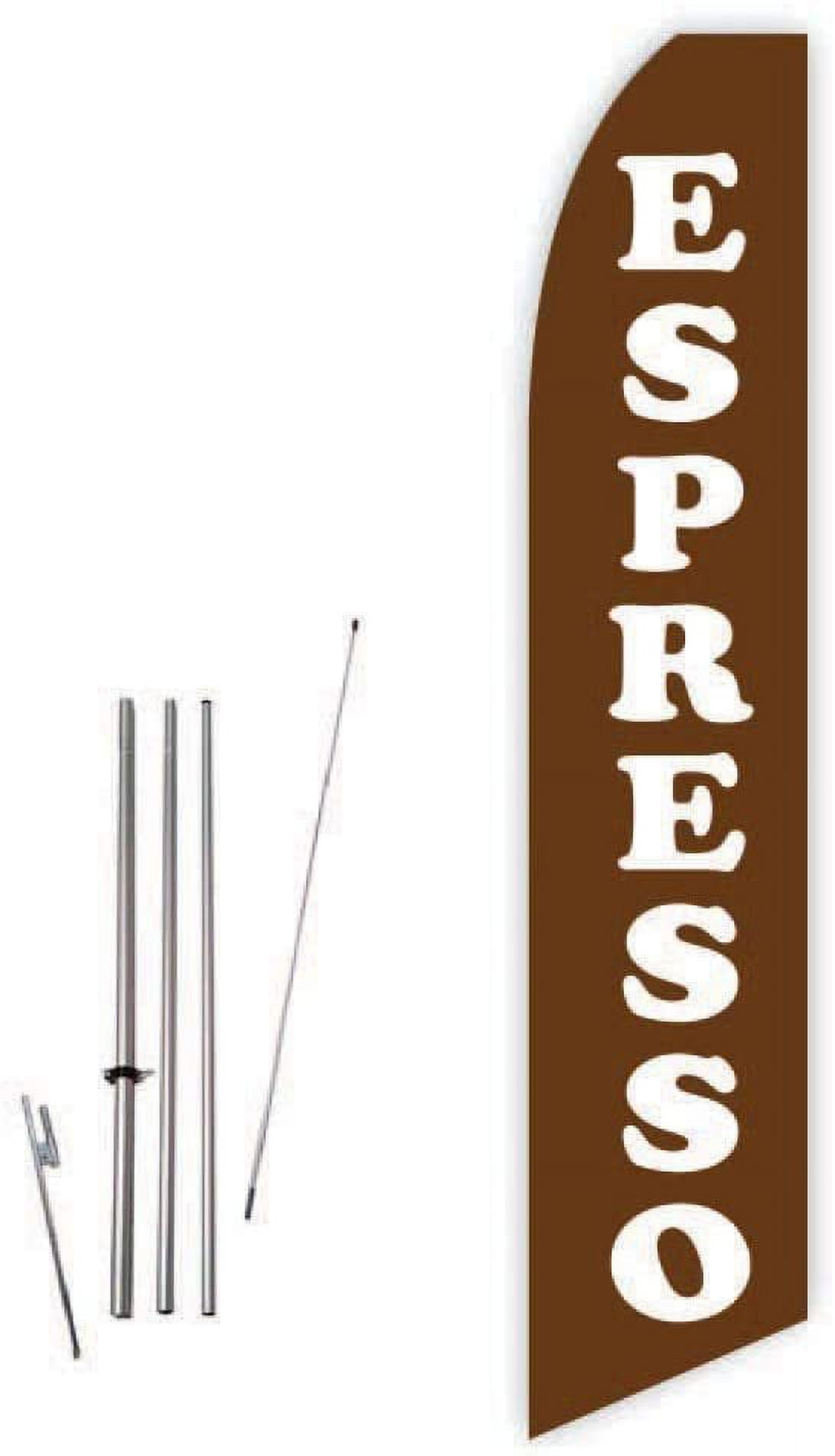 Espresso Brown Super Novo Feather Flag - Complete with 15ft Pole Set and Ground Spike