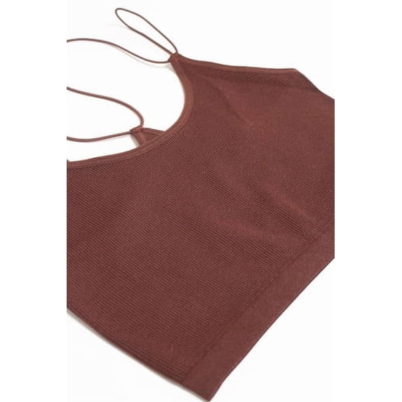 Ragstock Espresso Bungee Strap Seamless Ribbed Bralette