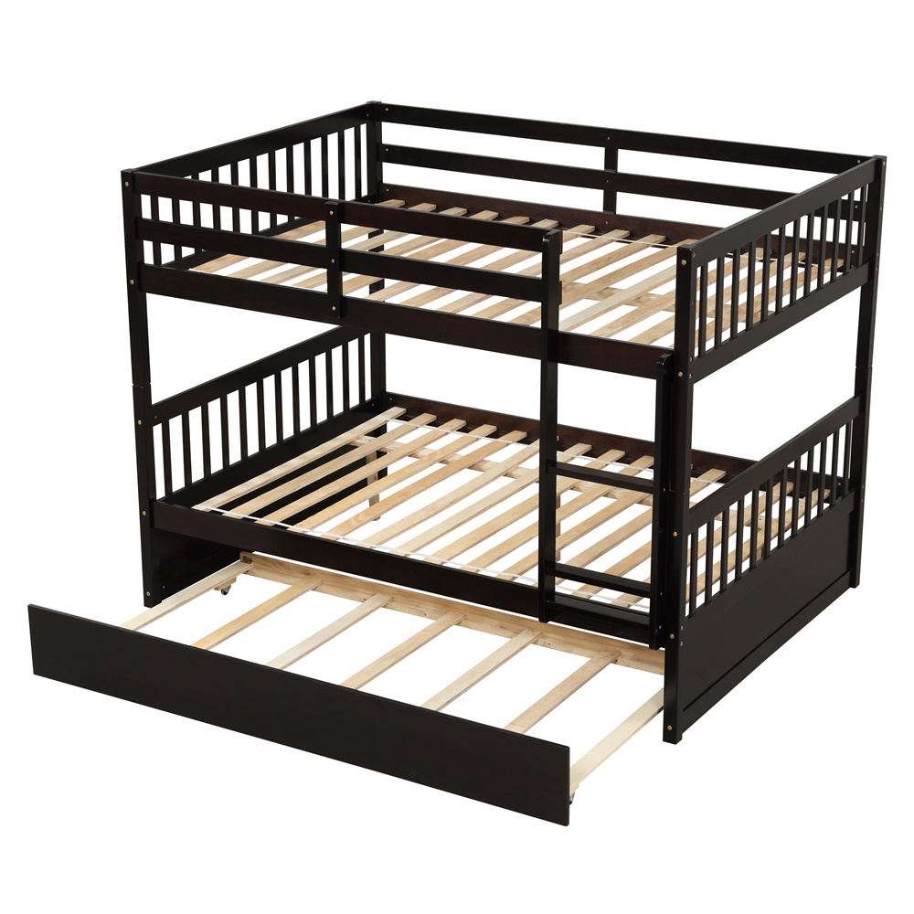 Espresso Bunk Beds for Kids, SEGMART Full over Full Bunk Bed with
