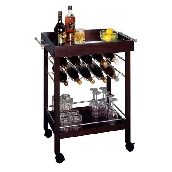 Espresso CART WINE HLDR MIRROR TOP 10-BTL
