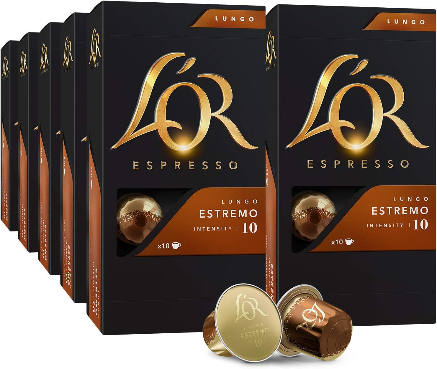 Espresso Capsules, 100 Count Estremo Lungo, SingleServe Aluminum