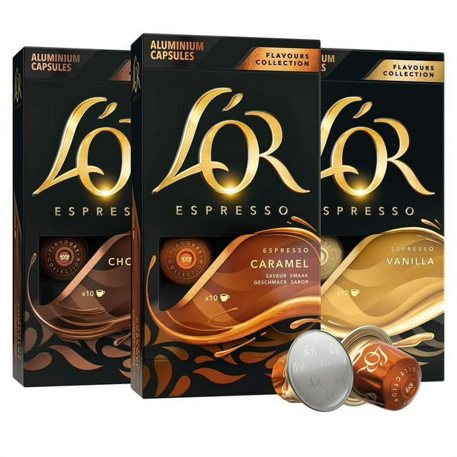 Espresso Capsules, 30 Count Variety Pack Vanilla/Chocolate/Caramel