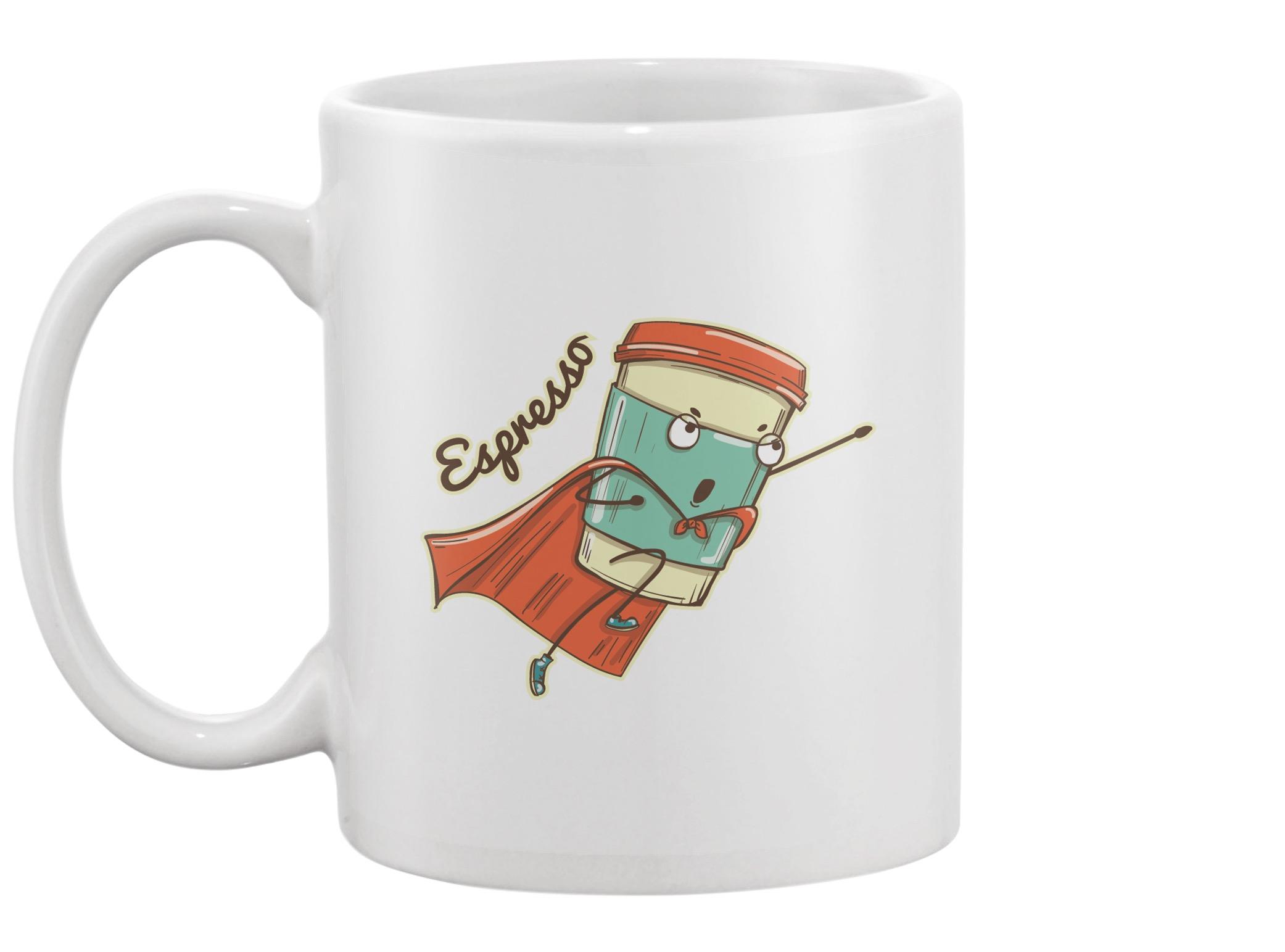 Espresso Coffee Cup Superhero Mug -Image by Shutterstock