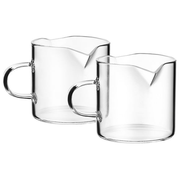 Espresso Coffee Cups Jarra Espumadora De Leche Glass Milk Transparent Small Pitcher Jug 2 Pcs