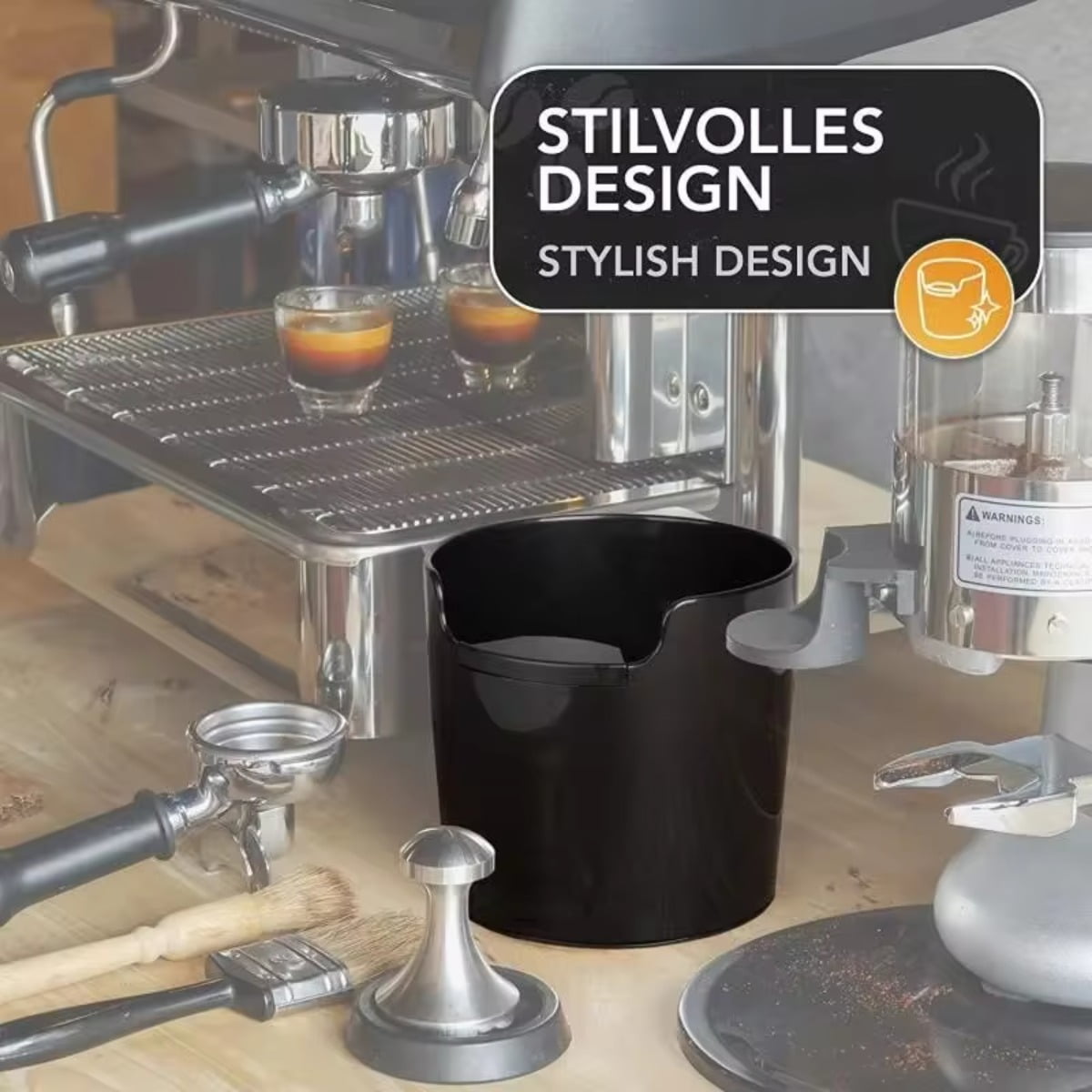 Espresso Coffee Knock Box Grounds Coffee Grind Dump Bin Anti Slip ...
