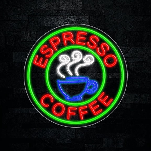 Espresso Coffee LED Neon Sign  26"L x 26"H #31321