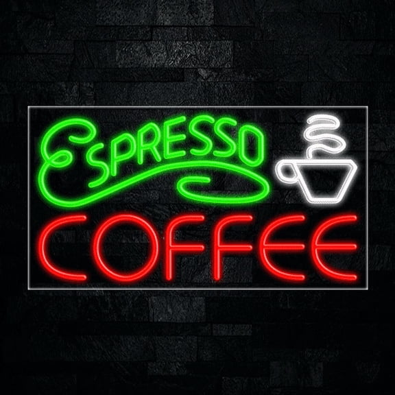 Espresso Coffee-LED Neon Sign 33"L x 18"H #31285