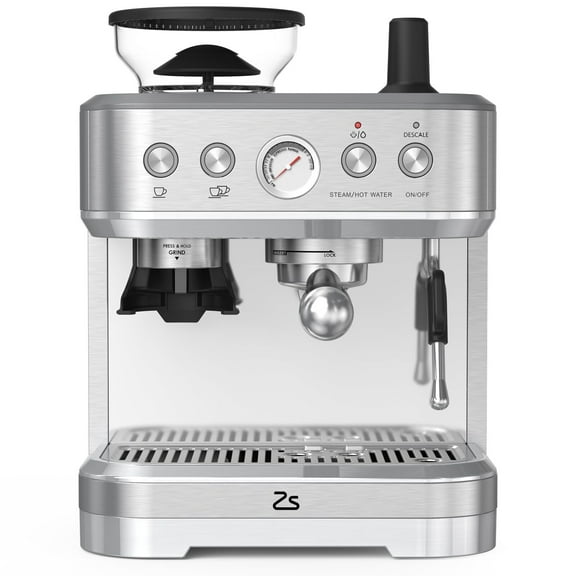 Espresso Coffee Machine with Grinder & Milk Frother, 15-Bar Pump, 15 Grind Settings, 77oz Water Tank, PID Control, Professional Cappuccino & Latte Maker for Home or Office