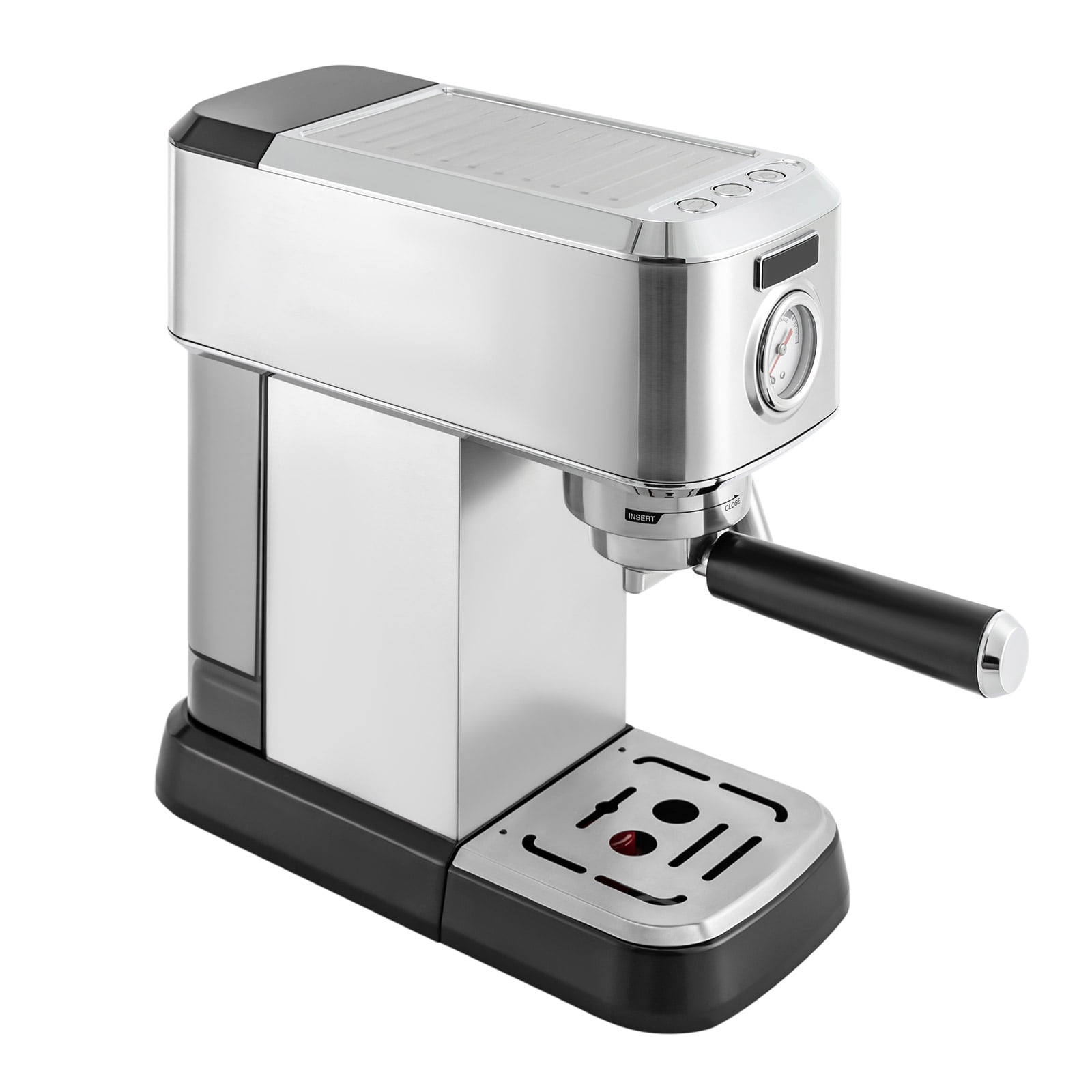 Farberware Espresso Machine, 15 Bar, Silver, Stainless Steel, Steam Wand, Size: Large