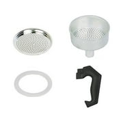 Espresso Coffee Moka Pot Replacement Parts Handle,Gasket Seal,Funnel,Filter, 3 Cup