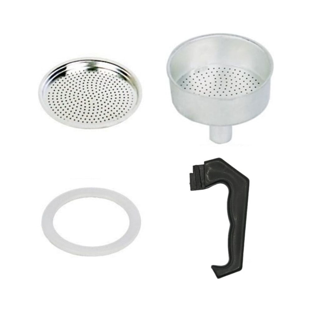 Espresso Coffee Moka Pot Replacement Parts Handle,Gasket Seal,Funnel