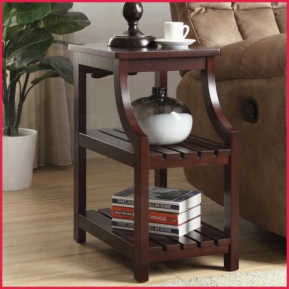 Espresso Coffee Table with USB Power Dock & Shelves, Stylish Storage for Living Room & Bedroom
