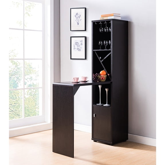 Espresso Color Scheme - Open Shelf & Bottom Cabinet - Patio Bar - Aesthetic Home Storage