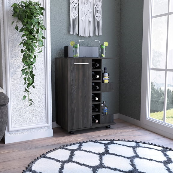 Espresso Color, Six Open Cubbies | Create a Functional Bar Setup in Your Room