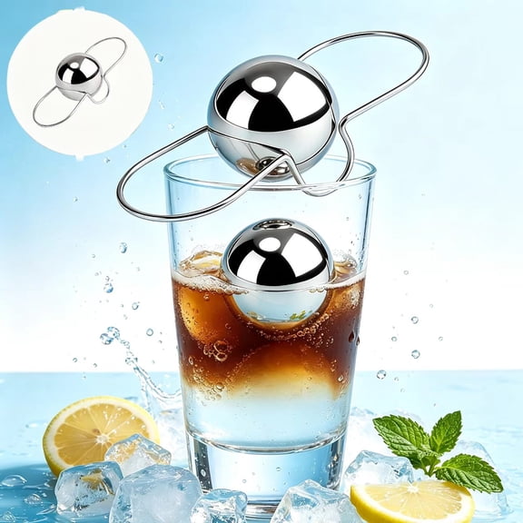 Espresso Cooling Ball, Reusable 304 Stainless Steel Frozen Ice Balls for Coffee, Whiskey & More Drinks, Chiller Gift for Birthday, Valentine's Day, Christmas(Large)