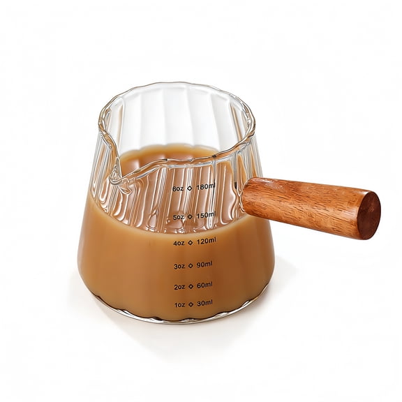 JunJuxs Coffee 6 oz Glass Stackable Measuring Cups, Clear