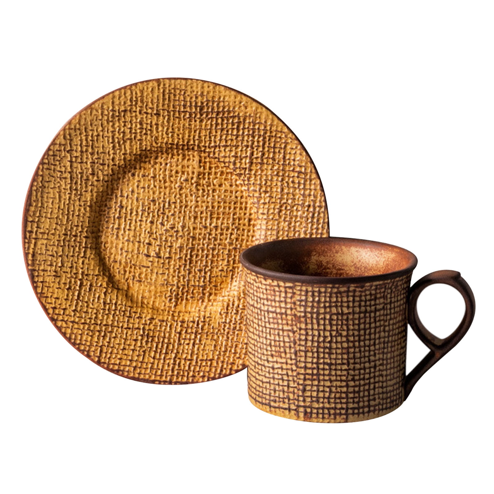 Espresso Cups Coffee Cups Pottery Coffee Mugs with Saucer 2 Colors Choose for Home Kitchen Hot Milk Tea Coffee