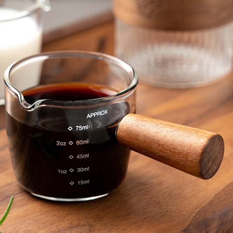Espresso Shot Glass With Handle - 6 Oz (180 Ml) Clear Borosilicate Glass,  V-Shaped Spout, Measuring Cup For Coffee & Milk Single Pour Spout Glass For  Milk Tea