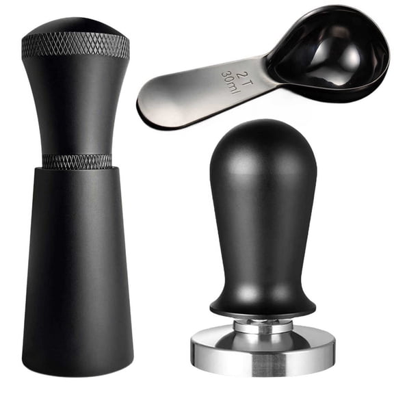 Espresso Dispensing Tool - 58mm 304 Stainless Steel Spring-Loaded Coffee Tamper with Flat Base for 5 Metal