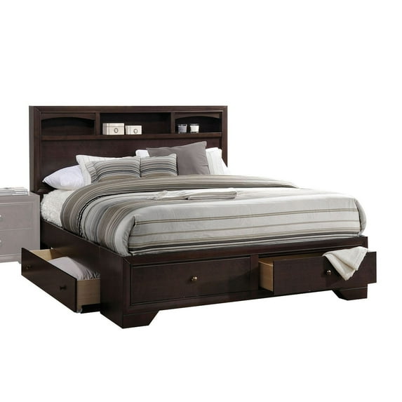 Espresso Eastern King Bed with Storage