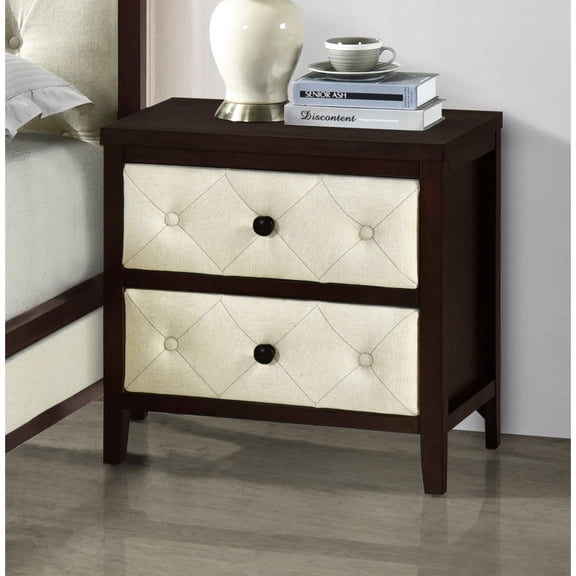 Espresso Finish Drawer Nightstand / Practical Bedroom Furniture