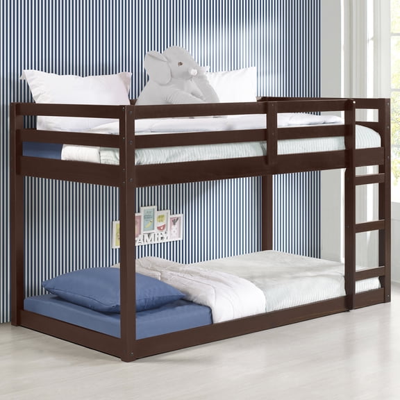 Espresso Finish - Guard - Rail for Security Twin Loft Bed - In College Dorm - Stacked Only