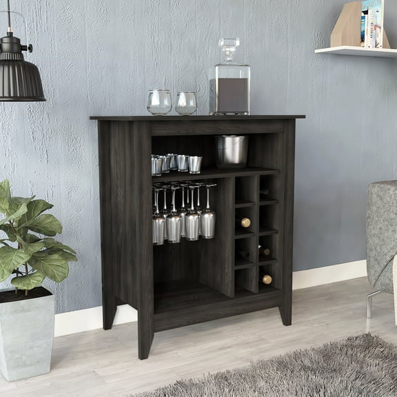 Espresso Finish | Six Wine Racks and One Drawer | Stylish Addition to Your Space