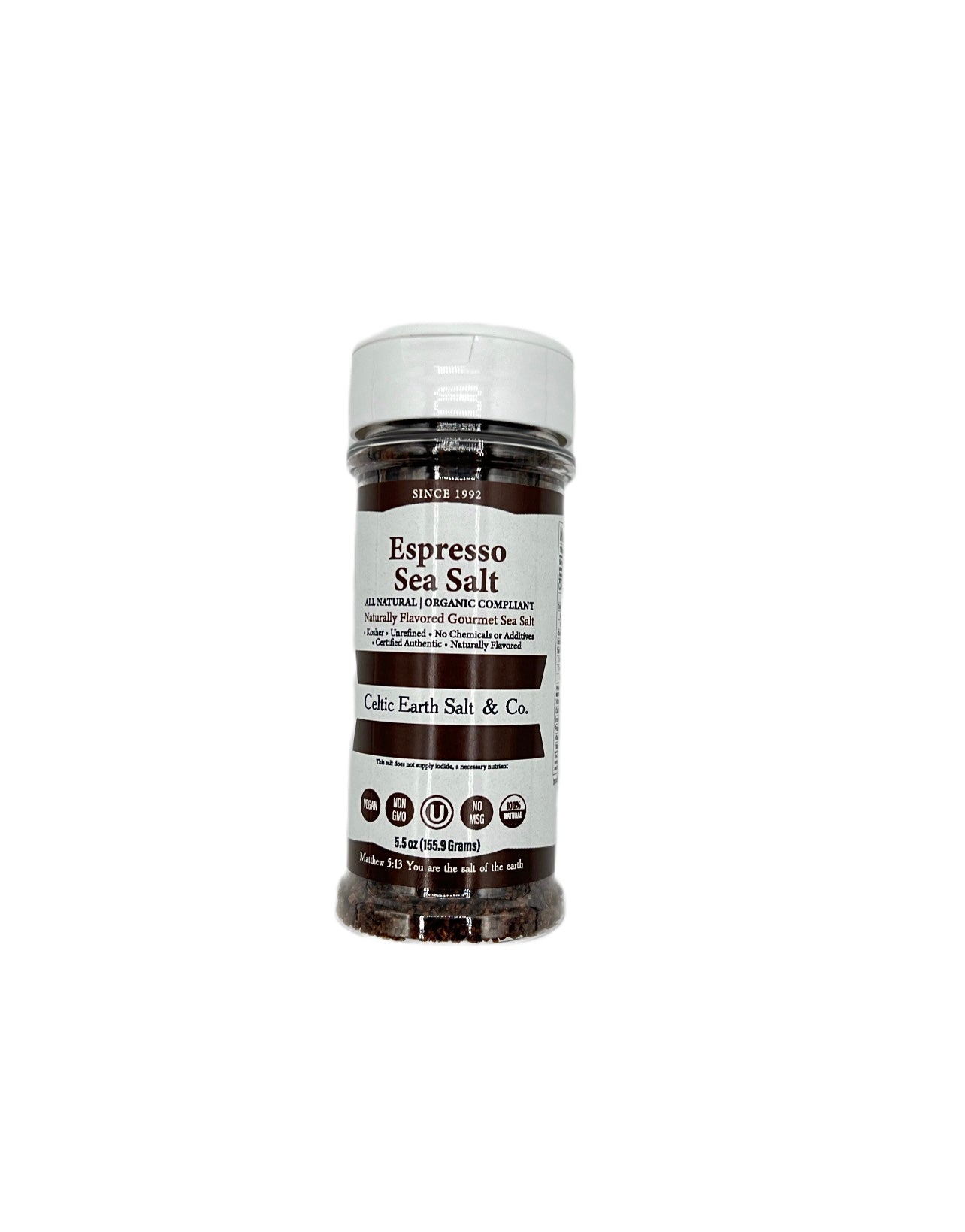 Espresso Flavored Sea Salt All Natural Organic 72+ Minerals