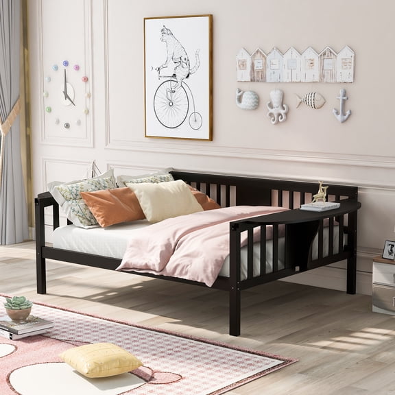 Espresso Full Size Daybed, Wood Slat Support