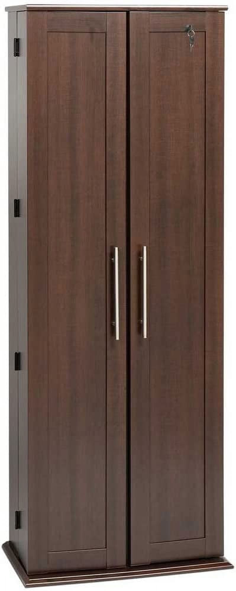 Espresso Grande Locking Media Storage with Shaker Doors