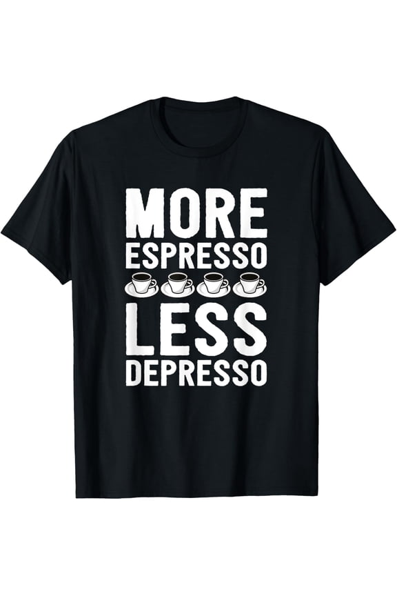 Espresso Humor T-ShirtMen and women, White Black T-shirt, size: Extra large S-553XL
