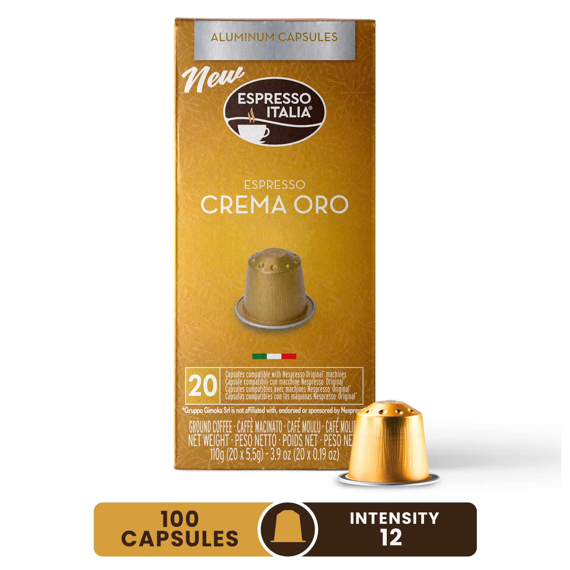Espresso Italia Aluminum Nespresso Compatible Pods, 100 Espresso Italia Aluminum Nespresso Compatible Pods, 100
