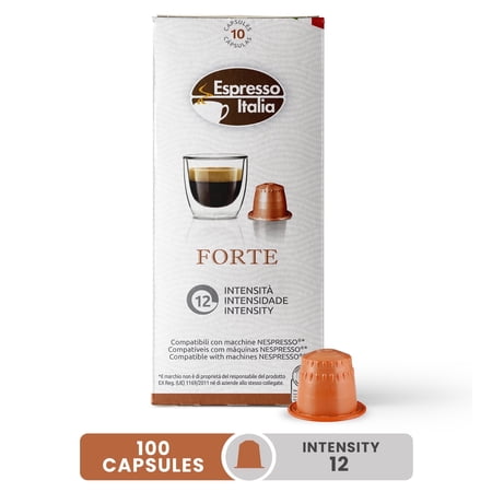 Espresso Italia Forte Coffee Pods, Intensity 12, 100 Capsules Pack