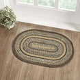 thumbnail image 1 of VHC Brands Espresso Rug with PVC Pad, Jute Blend, Oval, Brown Black Tan, 20x30 inches, 1 of 4