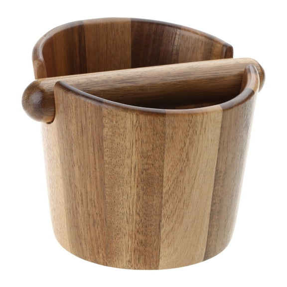 Espresso Knock Box Wood Tamping Station Tamper Holder Coffee Grounds Residue Box