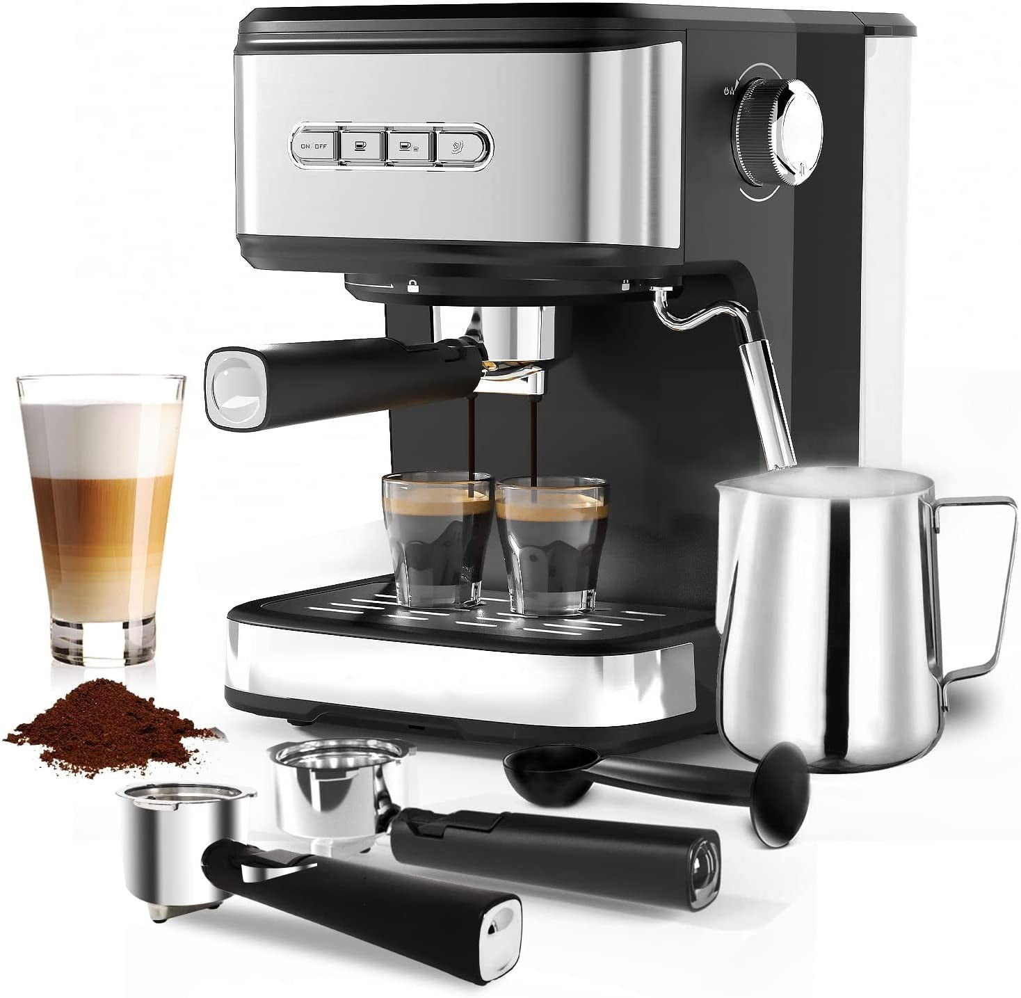 Espresso Machine 20 Bar,Espresso Coffee Maker with Milk Frother Steam