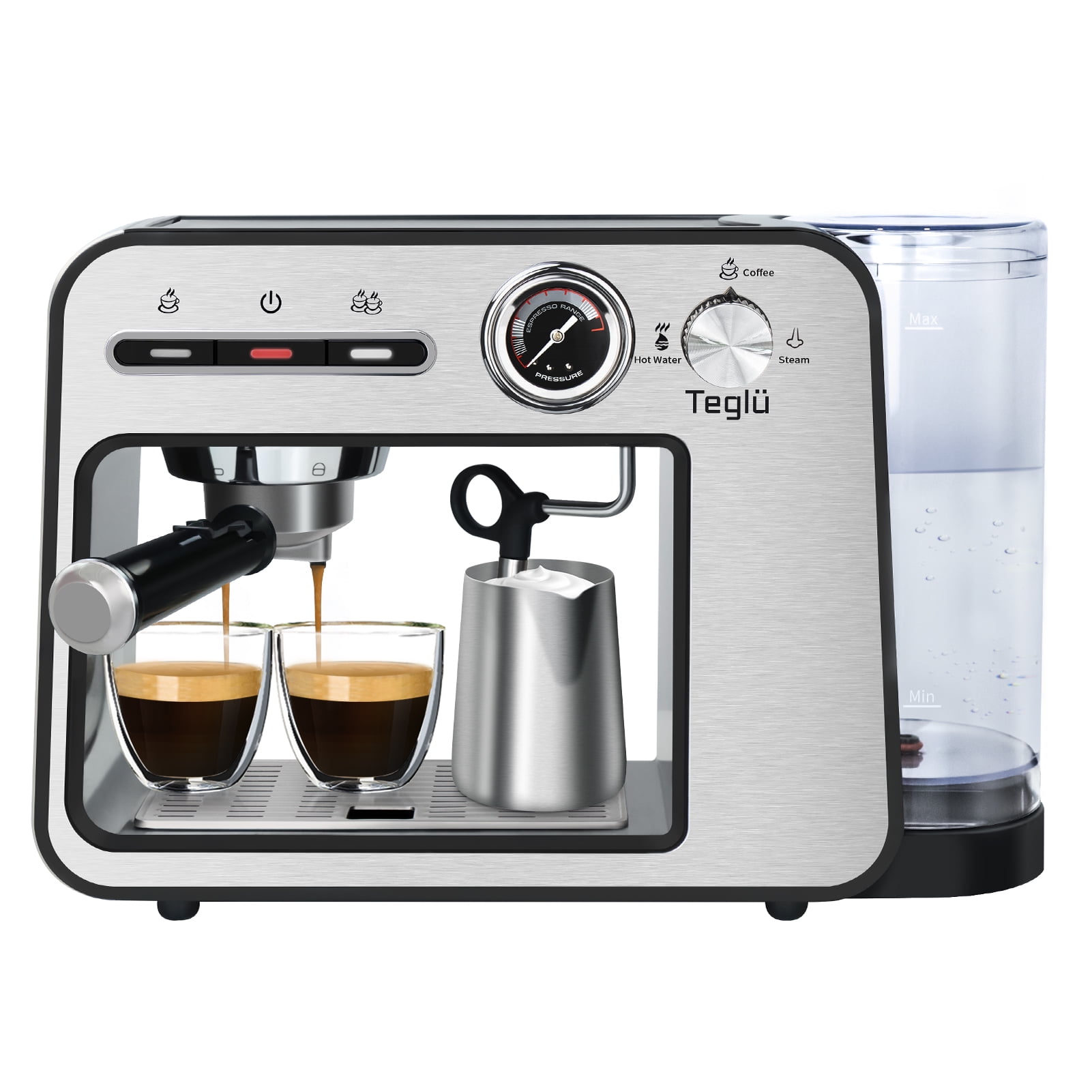 Costway 20 Bar Espresso Coffee Maker 2 Cup /w Built-in Steamer Frother –  Kitchen Oasis