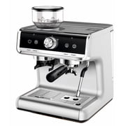 Espresso Machine, 20 Bar Professional Coffee Maker with Grinder and Milk Frother Steam Wand, 2.8L Water Tank for Latte, Cappuccino, 1450W
