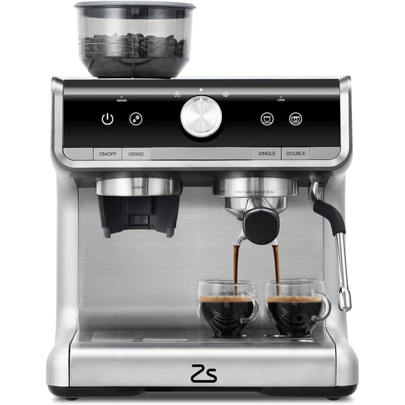 Espresso Machine 20 Bar, Professional Semi Automatic Espresso Maker With Grinder