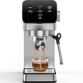 thumbnail image 1 of Espresso Machine 20 Bar, Rapid Cold Brew, Stainless Steel Coffee Machine with 40oz Removable Water Tank for Cappuccino, Latte, Silver, 1 of 11