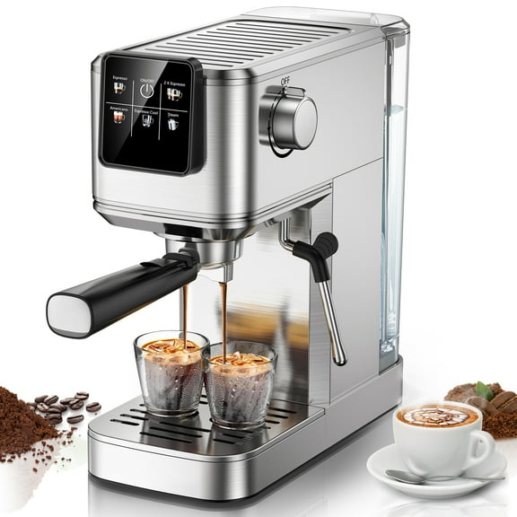 Espresso Machine 20Bar, Hot & Iced Coffee Machine with Rapid Cold Brew, Espresso Maker with Steam Wand, Touch Screen with 37oz Water Tank for Latte, Cappuccino, Gift for Coffee Lover