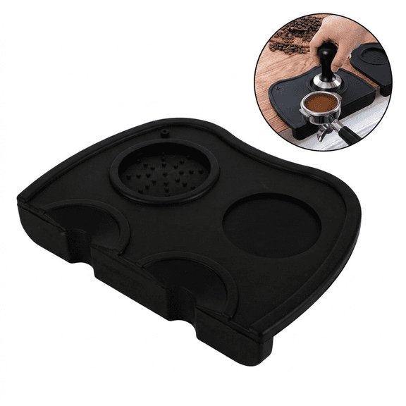 ROSEXIXI Black Silicone Espresso Tamper Stand, Non-Slip Coffee Station Tray, Coffee Accessories for Home Barista