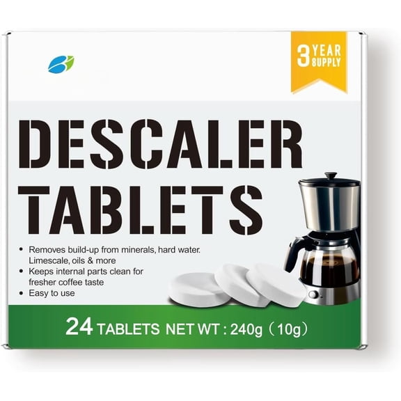Espresso Machine Cleaning Tablets Descaling Coffee Maker Descaler Tablets 24 Count, Compatible With , , , Delonghi, Miele, Descaler Tabs for Espresso Machines And Drip