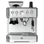 Espresso Machine with Grinder, Professional Espresso Machine with Milk Frother Steam Wand, Latte Machine with Removable Water Tank for Home, Cafe, Bar, Espresso Grinders
