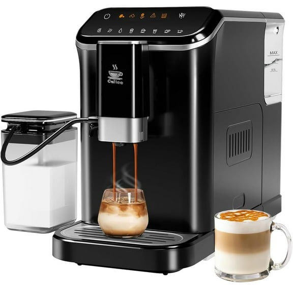 Espresso Machine with Milk Tank, 20 Bar, Built-In & Adjustable Espresso Bean Grinder, 1-15 Adjustable Grind Size Levels, Super-Automatic Espresso Machines, Gift for Coffee Lover