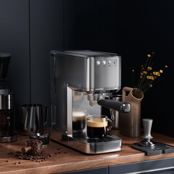 Espresso Machine with Rapid Cold Brew, Hot & Iced Coffee Maker, Milk Frother Steam Wand, One Touch Control for Latte Cappuccino